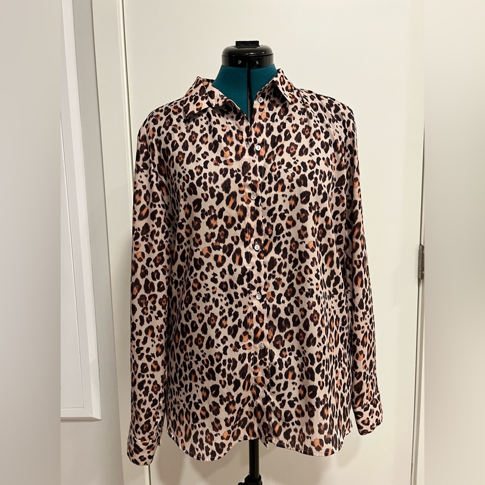 H&M Silk Leopard Blouse